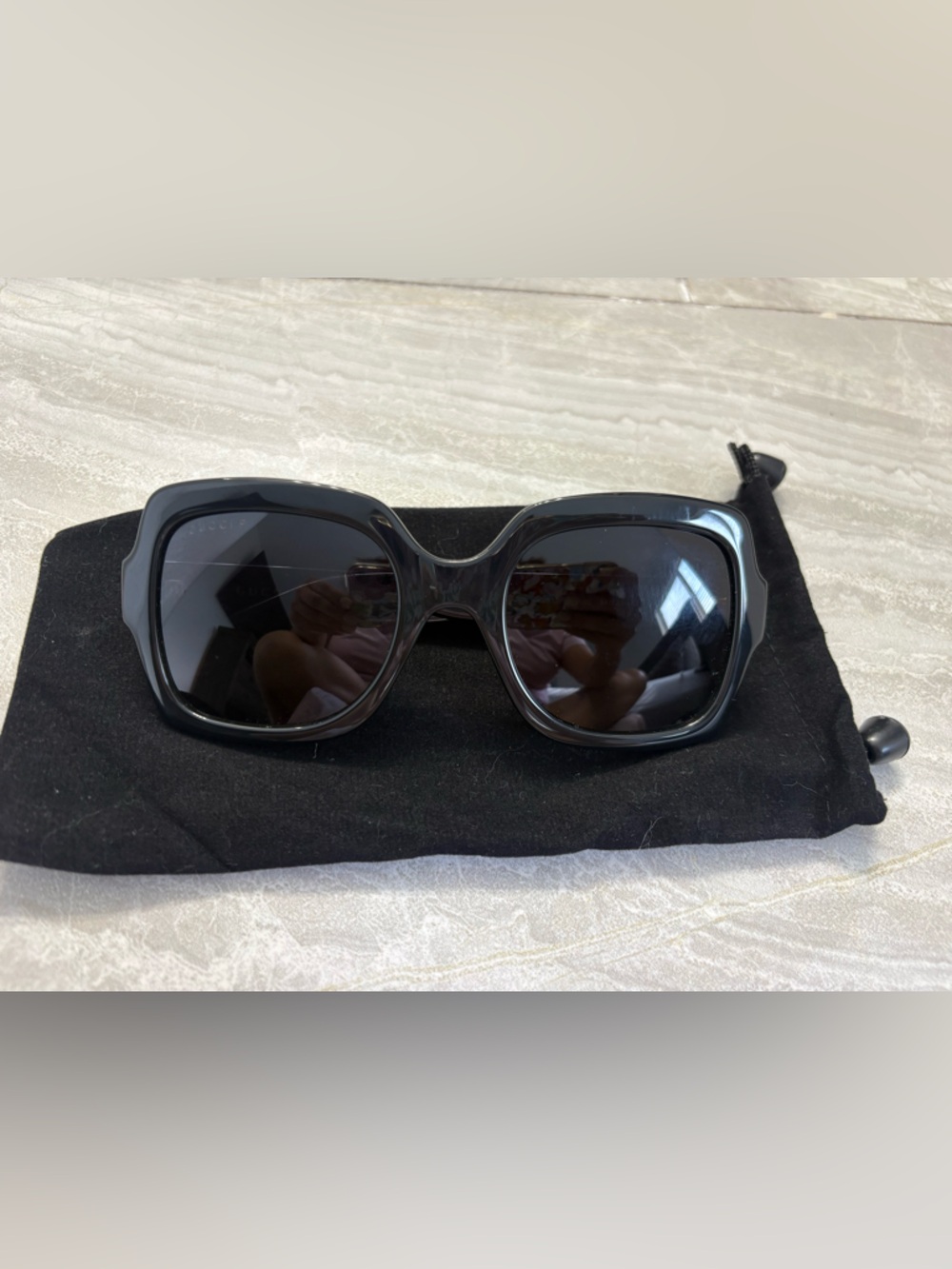 Gucci Black Oversized Square Sunglasses